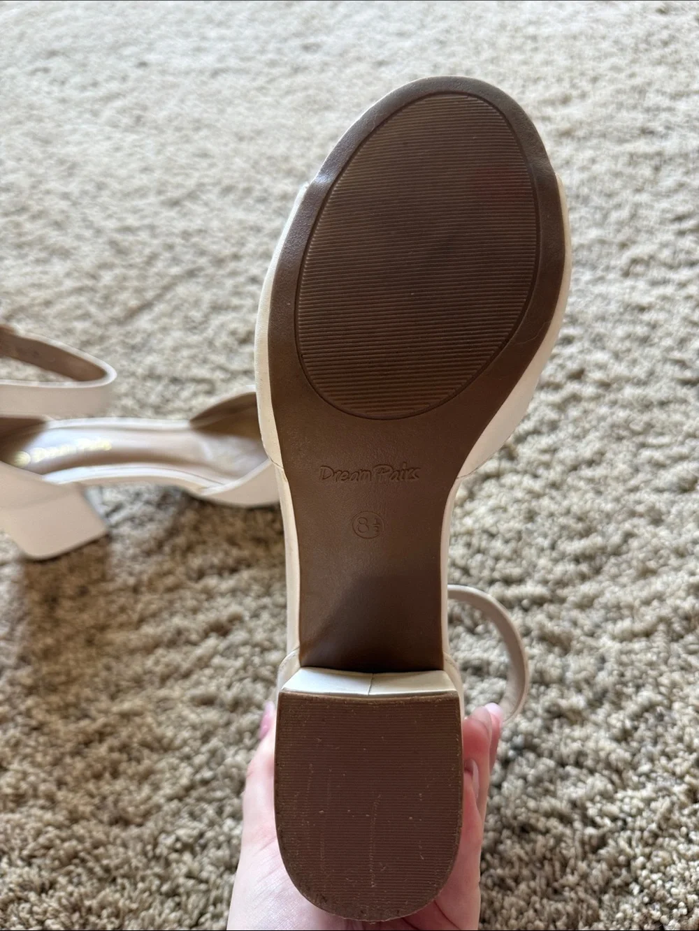 Dream Pairs White Block Heel Ankle Strap Sandals
